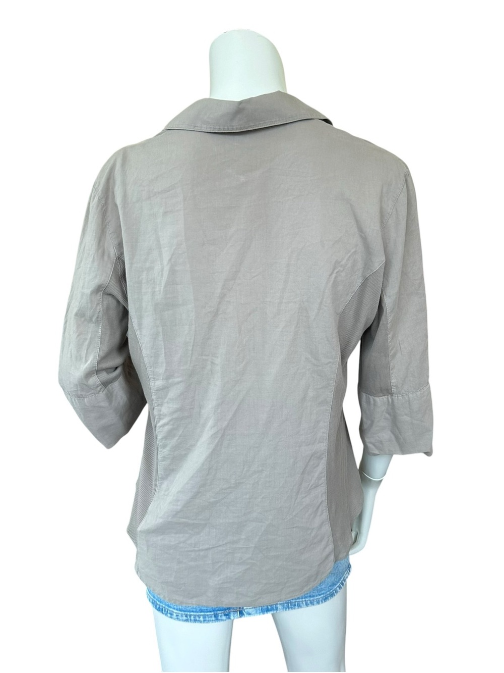 Standard James Perse Mixed Material Side Panel Button Down Collared Shirt 4/XL - Picture 6 of 9